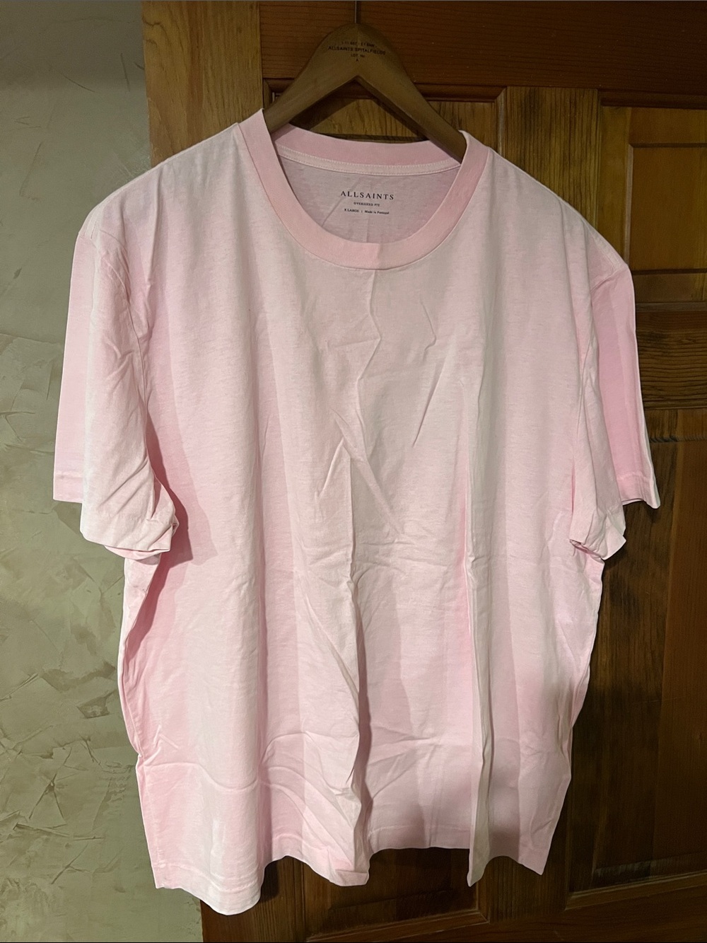 All Saints Light Pink Short Sleeve Crewneck Tee